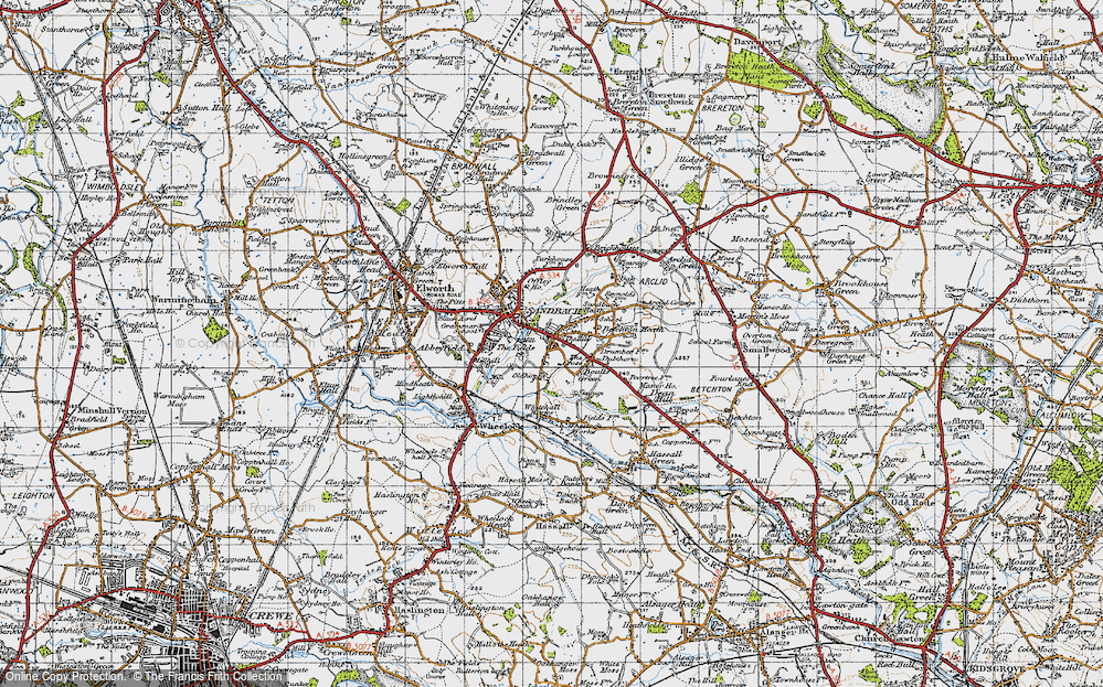 Old Map of Sandbach Heath, 1947 in 1947