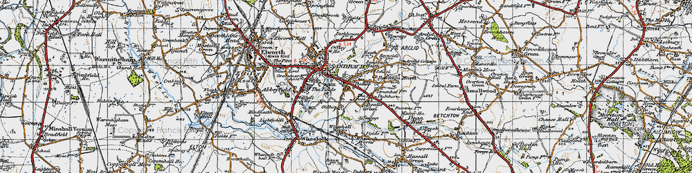 Old map of Sandbach Heath in 1947
