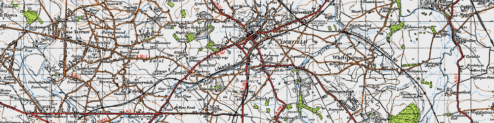 Old map of Sandfields in 1946