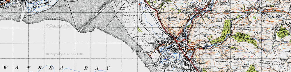 Old map of Aberavon Sands in 1947