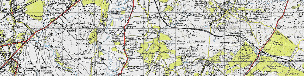 Old map of Bisterne Common in 1940