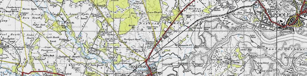 Old map of Sandford in 1940