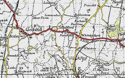 Old map of Sandford in 1945