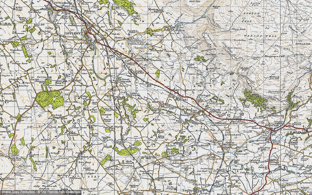 Old Map of Historic Map covering Blacksyke in 1947