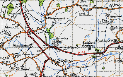 Old map of Sandford in 1947