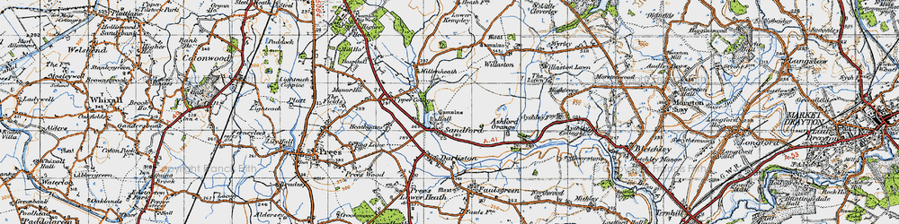 Old map of Sandford in 1947