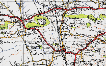 Old map of Sandford Batch in 1946