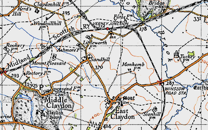 Old map of Sandhill in 1946