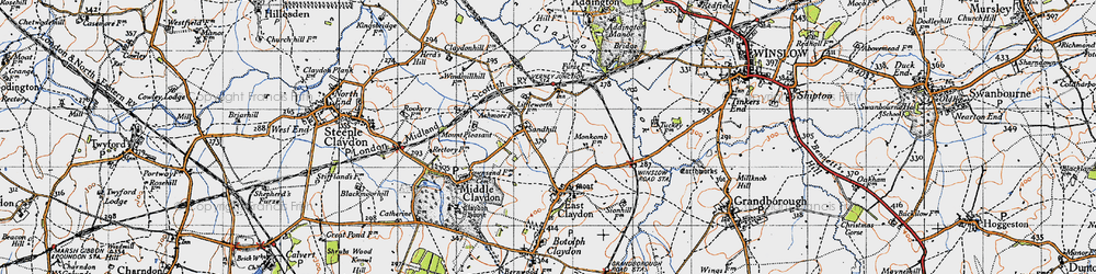 Old map of Verney Junction in 1946