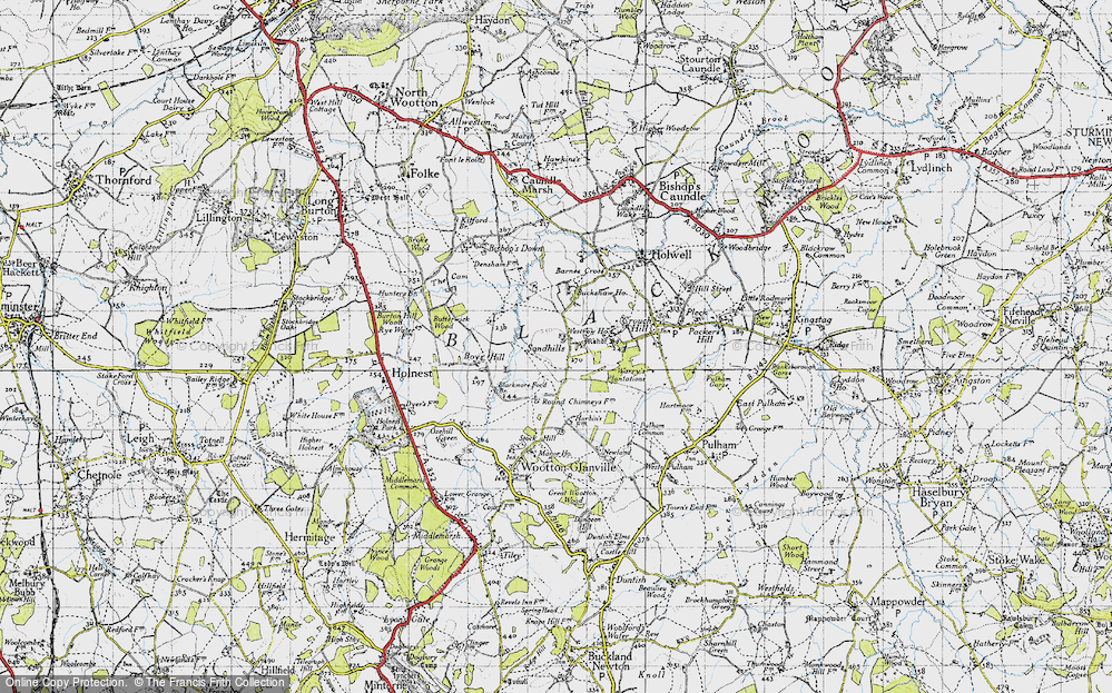 Old Map of Sandhills, 1945 in 1945