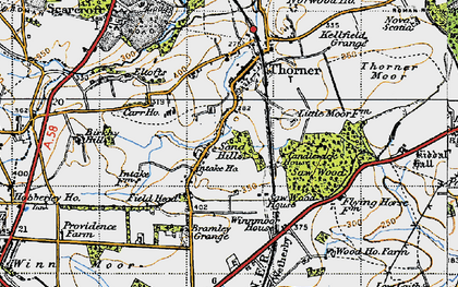 Old map of Sandhills in 1947