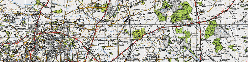 Old map of Sandhills in 1947