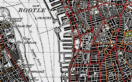 Old map of Sandhills in 1947