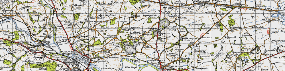Old map of Acomb Fell in 1947