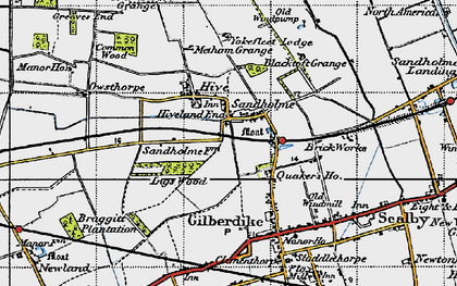 Old map of Sandholme in 1947