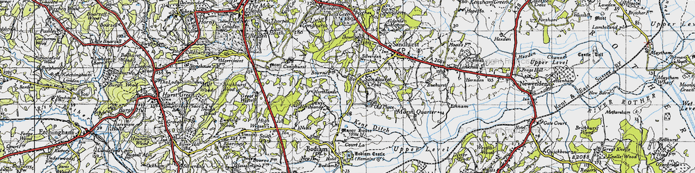 Old map of Sandhurst Cross in 1940