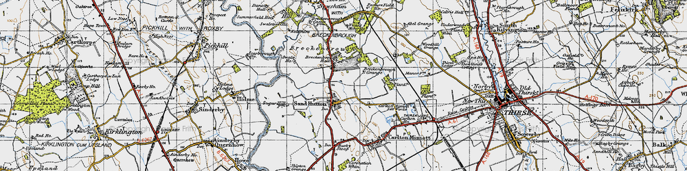 Old map of Breckenbrough Grange in 1947