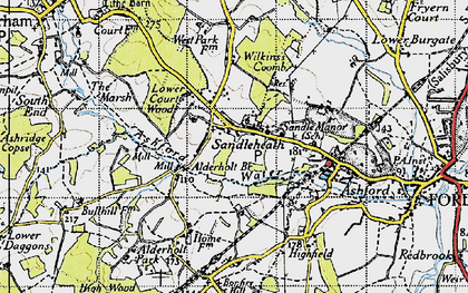 Old map of Sandleheath in 1940