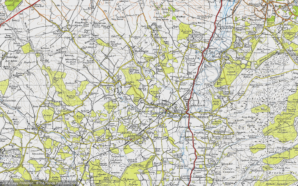 Old Map of Historic Map covering Wilkins's Coomb in 1940