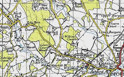 Old map of Wilkins's Coomb in 1940