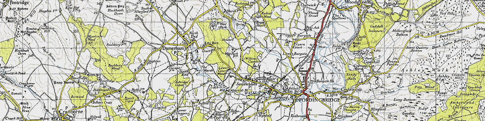 Old map of Wilkins's Coomb in 1940