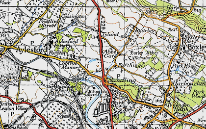 Old map of Sandling in 1946
