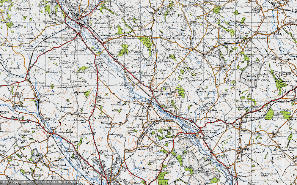 Old Map of Sandon, 1946 in 1946