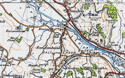 Old map of Enson in 1946