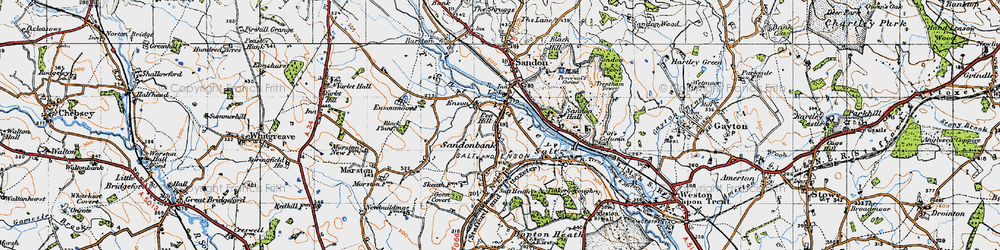 Old map of Enson in 1946
