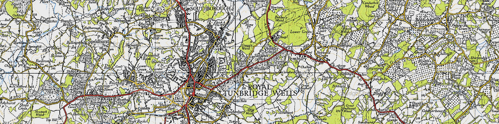 Old map of Sandown Park in 1946
