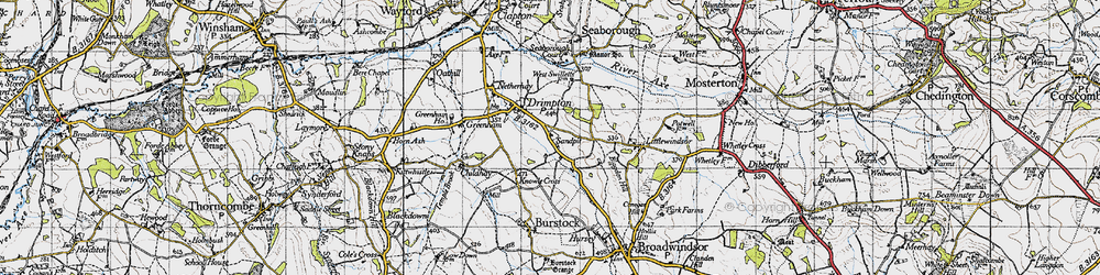 Old map of West Swilletts in 1945