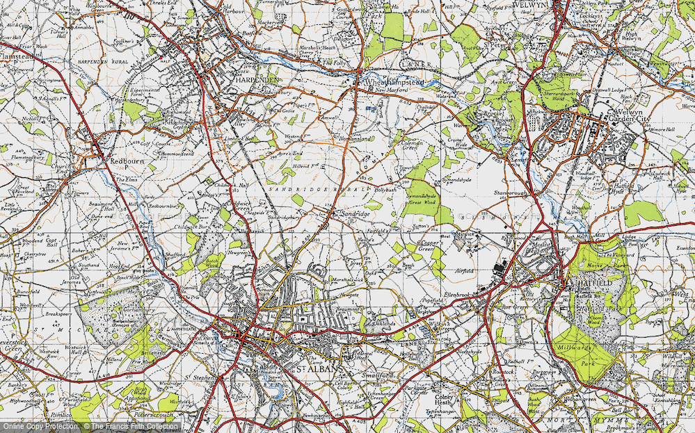 Old Map of Historic Map covering Sandridgebury in 1946