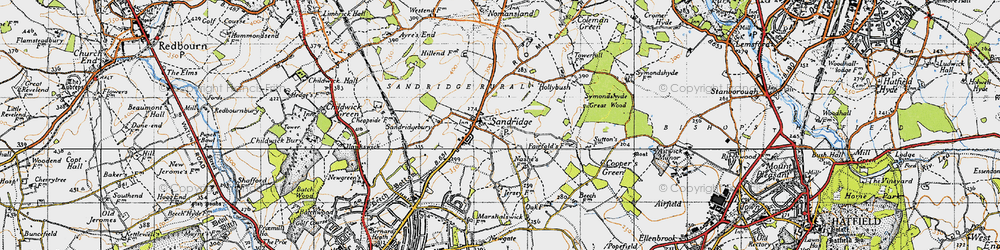 Old map of Sandridgebury in 1946