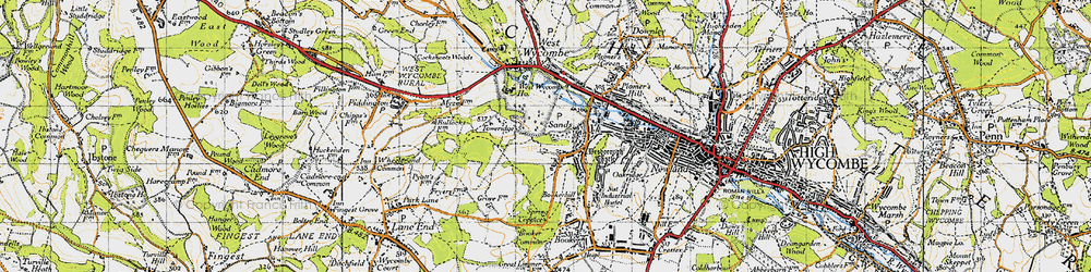 Old map of Sands in 1947