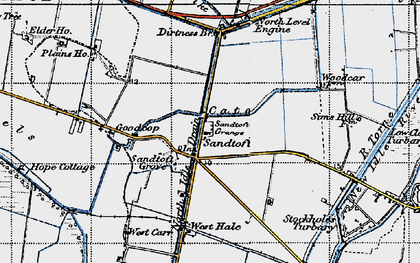 Old map of Sandtoft in 1947