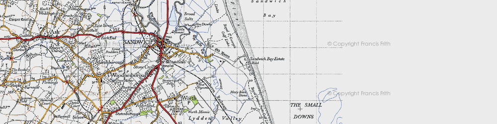 Old map of Sandwich Bay in 1947