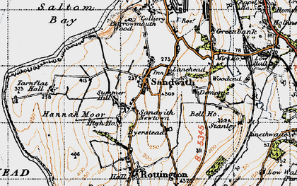 Old map of Lanehead in 1947