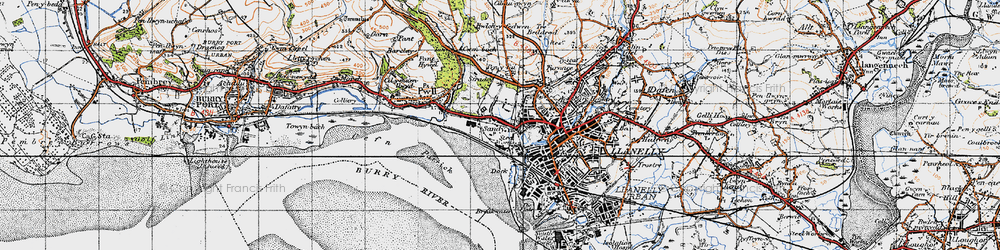 Old map of Sandy in 1946