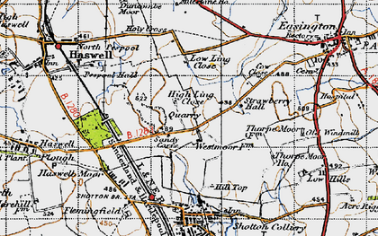 Old map of Sandy Carrs in 1947