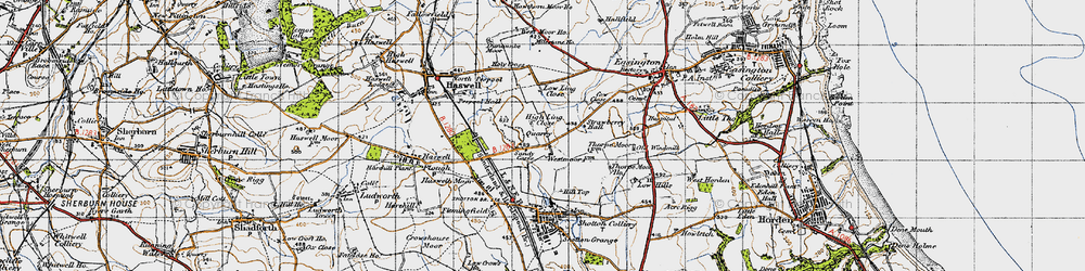 Old map of Sandy Carrs in 1947