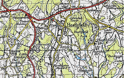 Old map of Sandy Cross in 1940