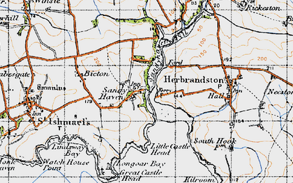 Old map of Hasguard in 1946