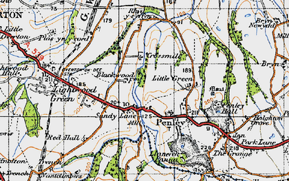 Old map of Sandy Lane in 1947