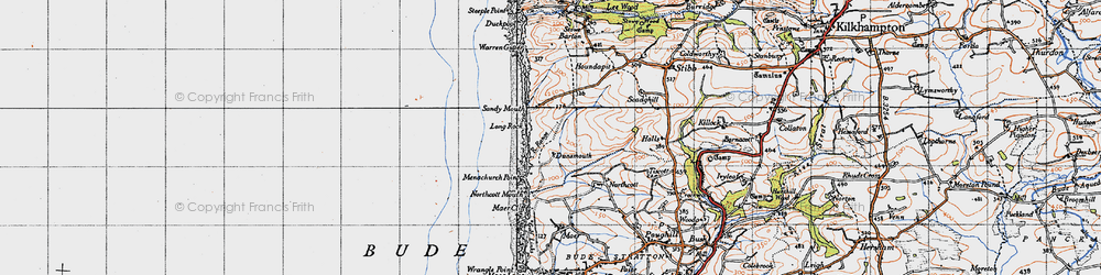 Old map of Long Rock in 1946