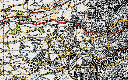 Old map of Sandygate in 1947