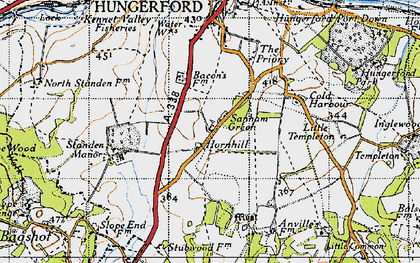 Old map of Sanham Green in 1945