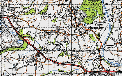 Old map of Sankyns Green in 1947