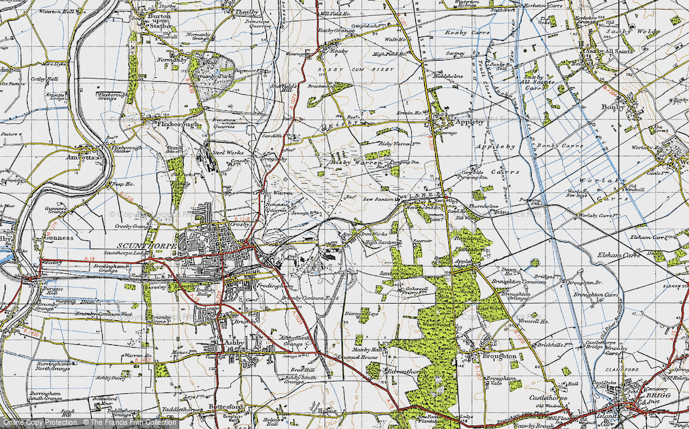 Old Map of Santon, 1947 in 1947