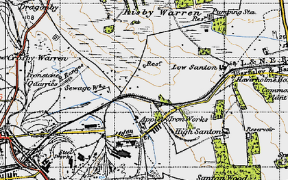 Old map of Santon in 1947