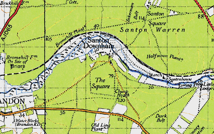 Old map of Blood Hill in 1946